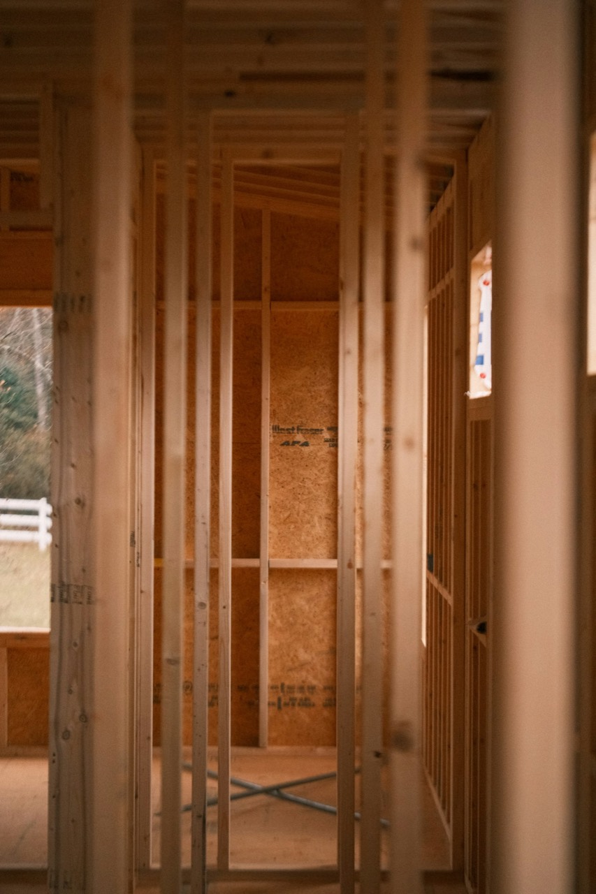 Interior framing of a new home in Yukon OK