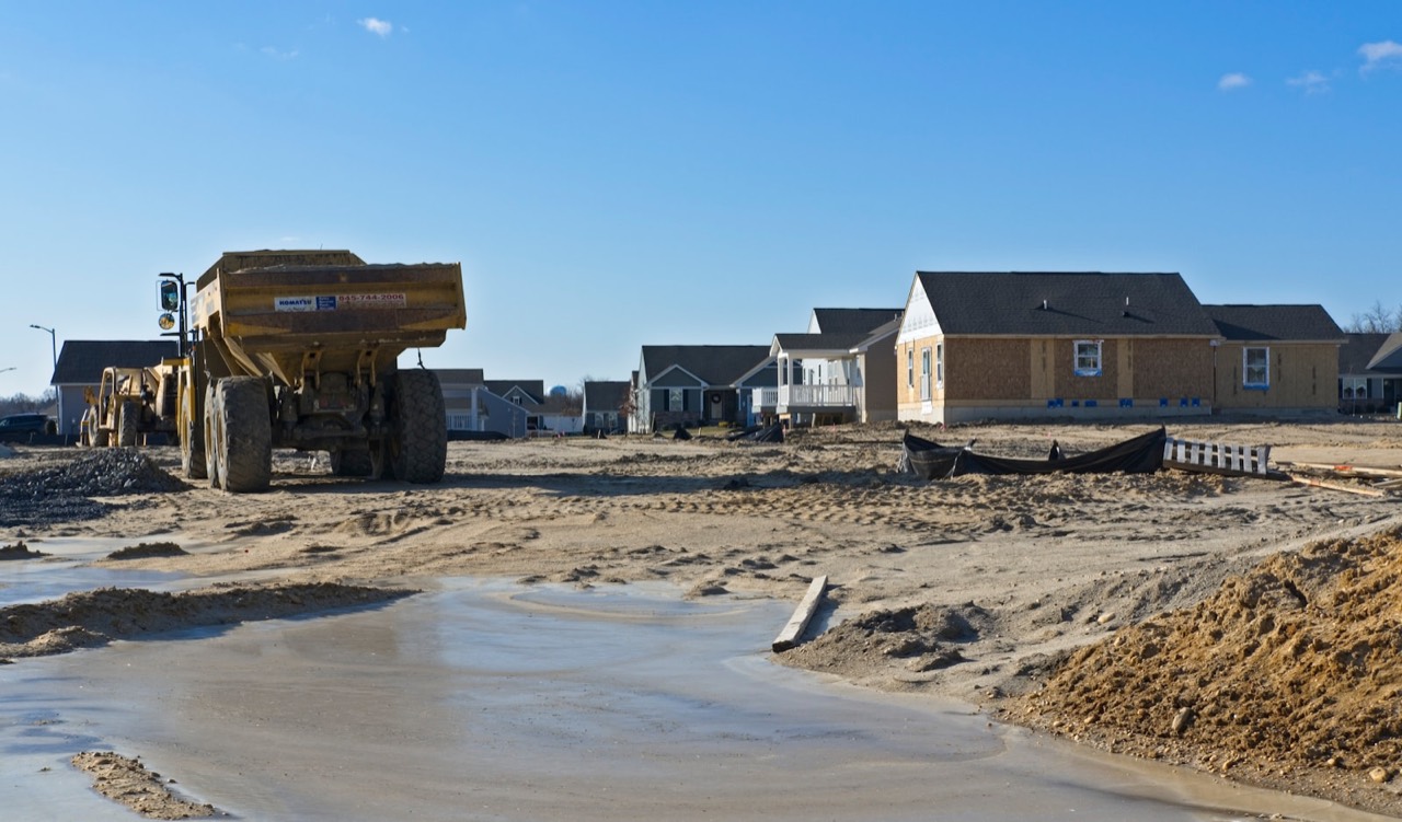 Site preparation and grading for a new home development